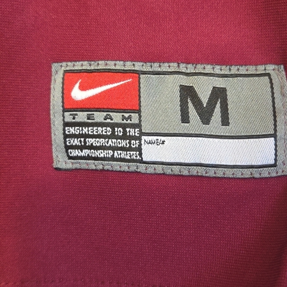 Nike Maroon Button V Neck Athletic Jersey Shirt Med - Picture 2 of 9
